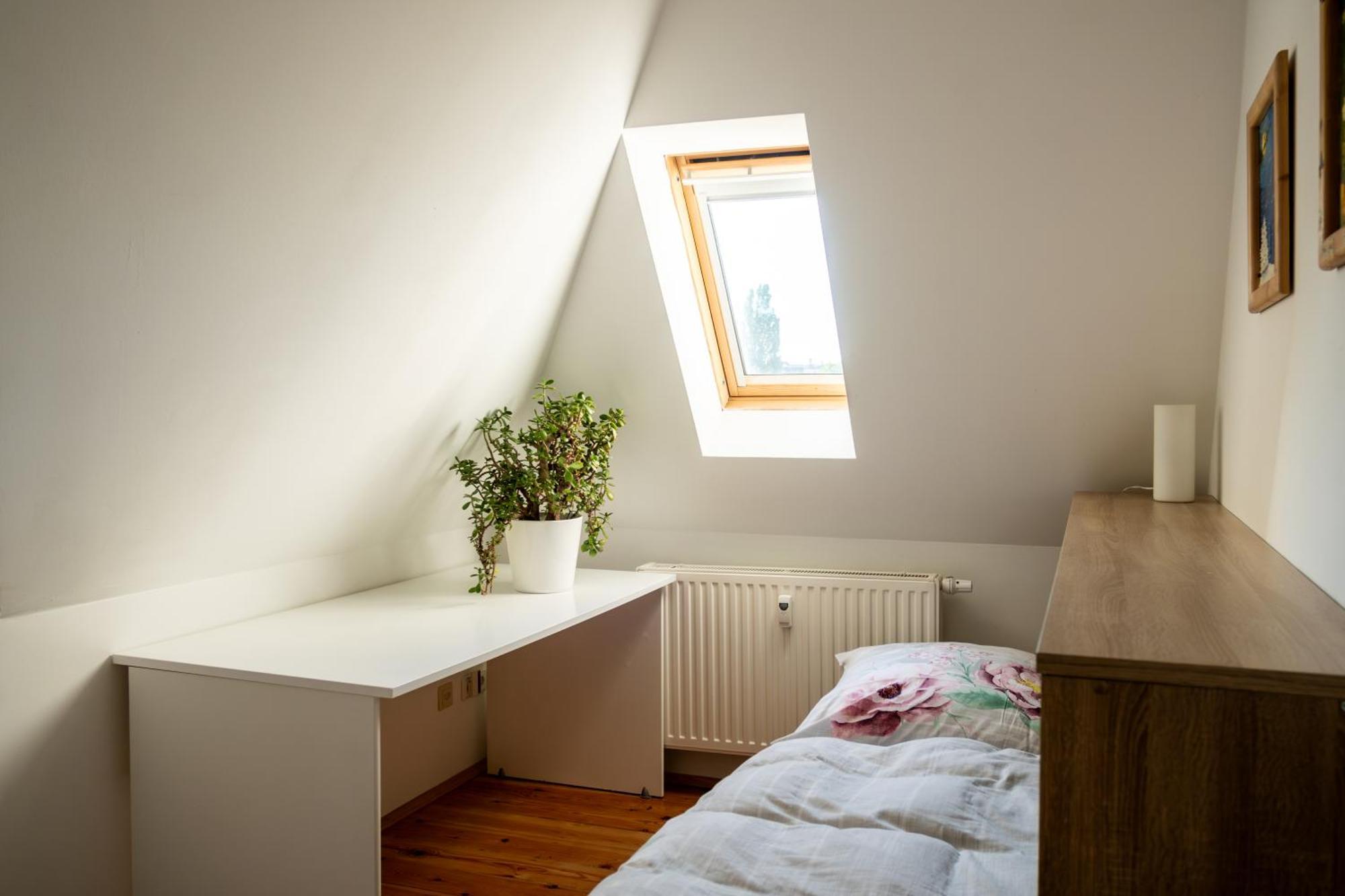 Apartment Doppelhaus- Schleussig , Moderner Altbau Dachetage Mit 2 Schlafzimmern Und Separatem Zusatzzimmer , Parkplatz - Balkon - Kamin - Eicheparkett - Arbeitsplatz